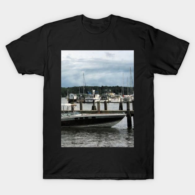 Essex CT - Stormy Day At The Harbor T-Shirt by SusanSavad